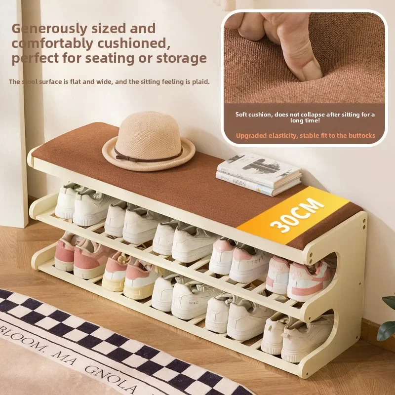 Multi-functional Shoe changing stool door household shoe stool with storage can sit shoe cabinet non-solid wood shoe rack