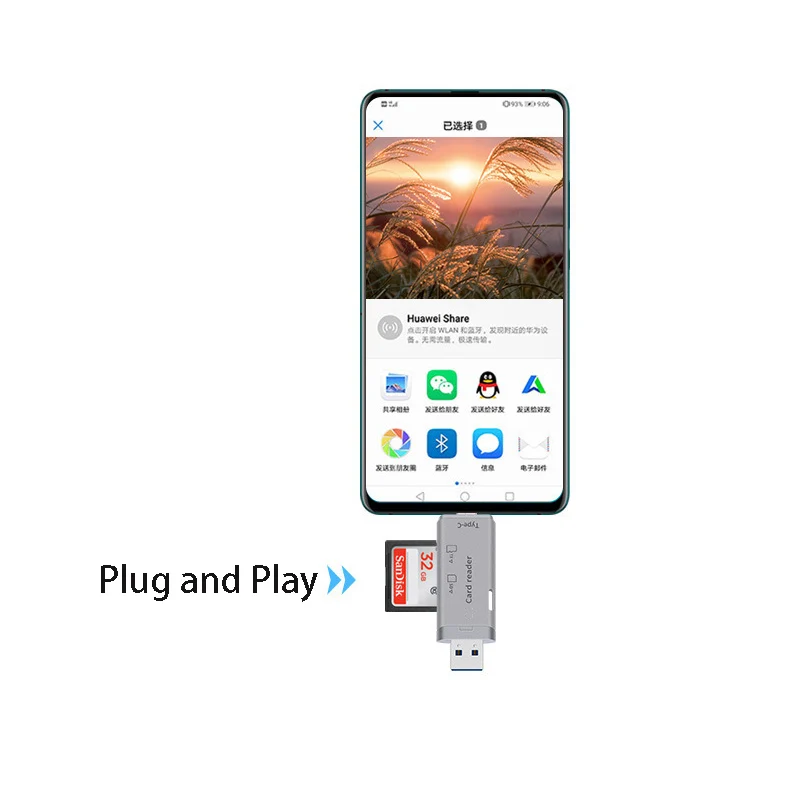 유형 C USB 3.0 카드 리더기 MacBook iPhone iPad 태블릿 노트북 PC 확장 어댑터 용 마이크로 SD TF 메모리 카드 작성기 어댑터