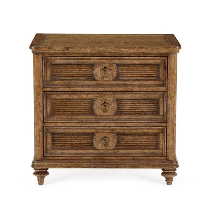 Muchun Factory Supply French antique style bedroom furniture solid wood nightstand table