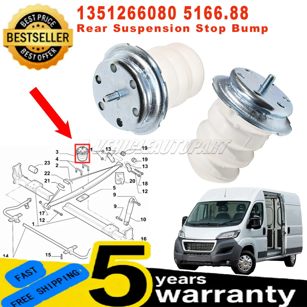 1351266080 Для Citroen Jumper, Fiat Ducato, Peugeot Boxer, 2 шт., новые задние пружинные амортизаторы, автомобильные аксессуары