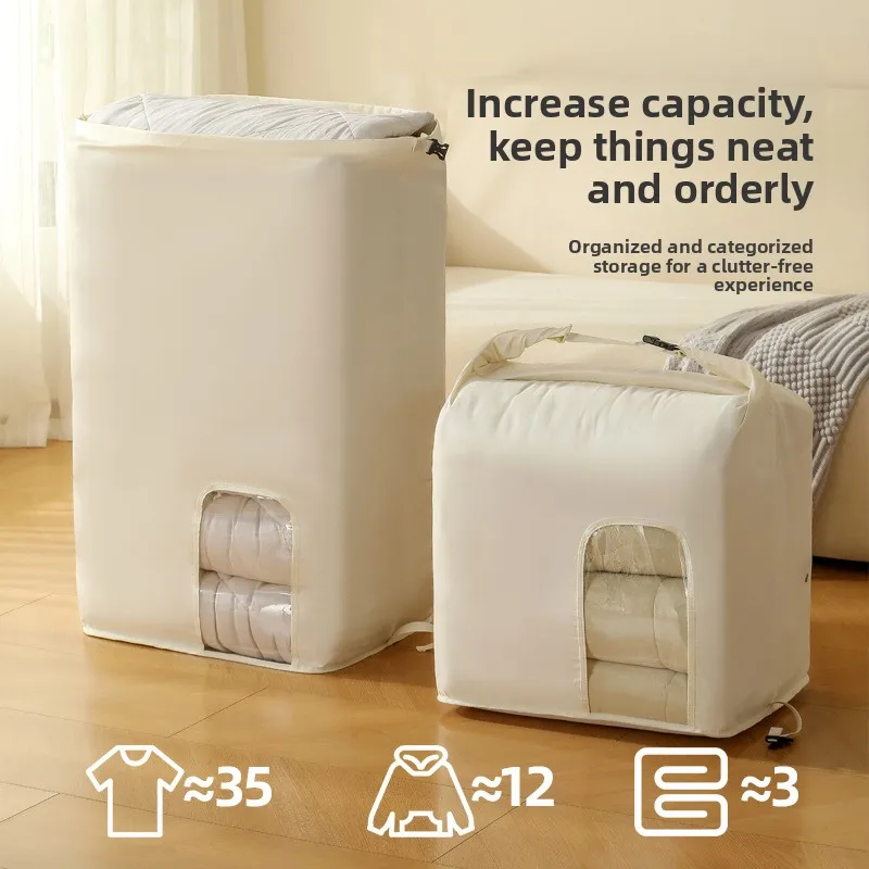 Vacuum Compression Storage Bag for Quilt Blanket Large Capacity Moisture Proof Space Saving Organizer