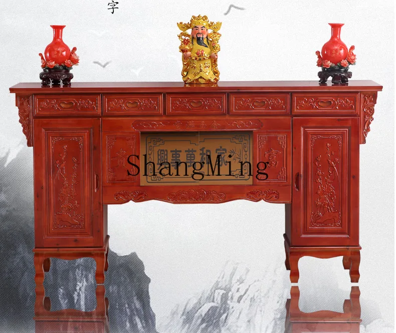 

SM Buddhist table Chinese household Buddha table Incense case God of Wealth offering table Rural middle