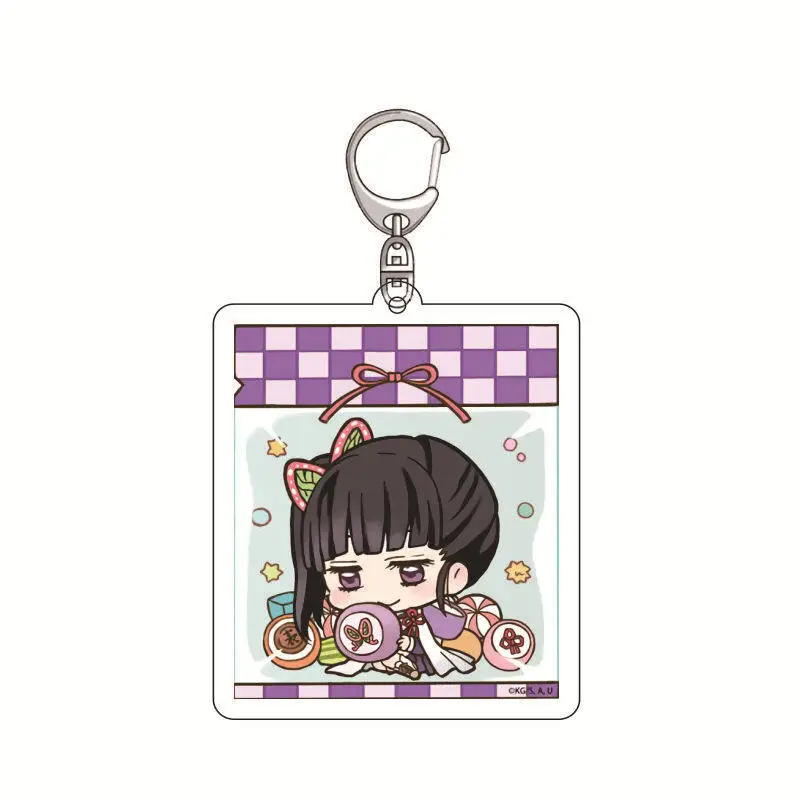 Chaveiro acrílico para anime demonslayer personagem modelo tanjirou nezuko mitsuri kimetsu saco pingente 6cm fãs presente requintado