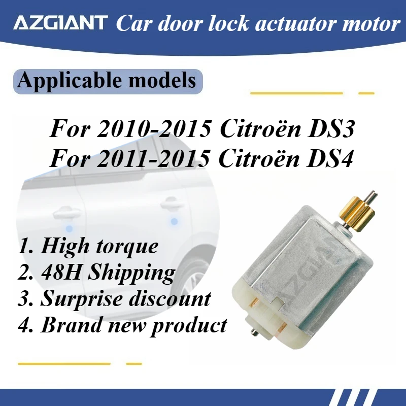 

AZGIANT High quality car door lock motor for 2010-2015 Citroën DS3/2011-2015 Citroën DS4 New parts 9 teeth FC-280SC-16220 OEM