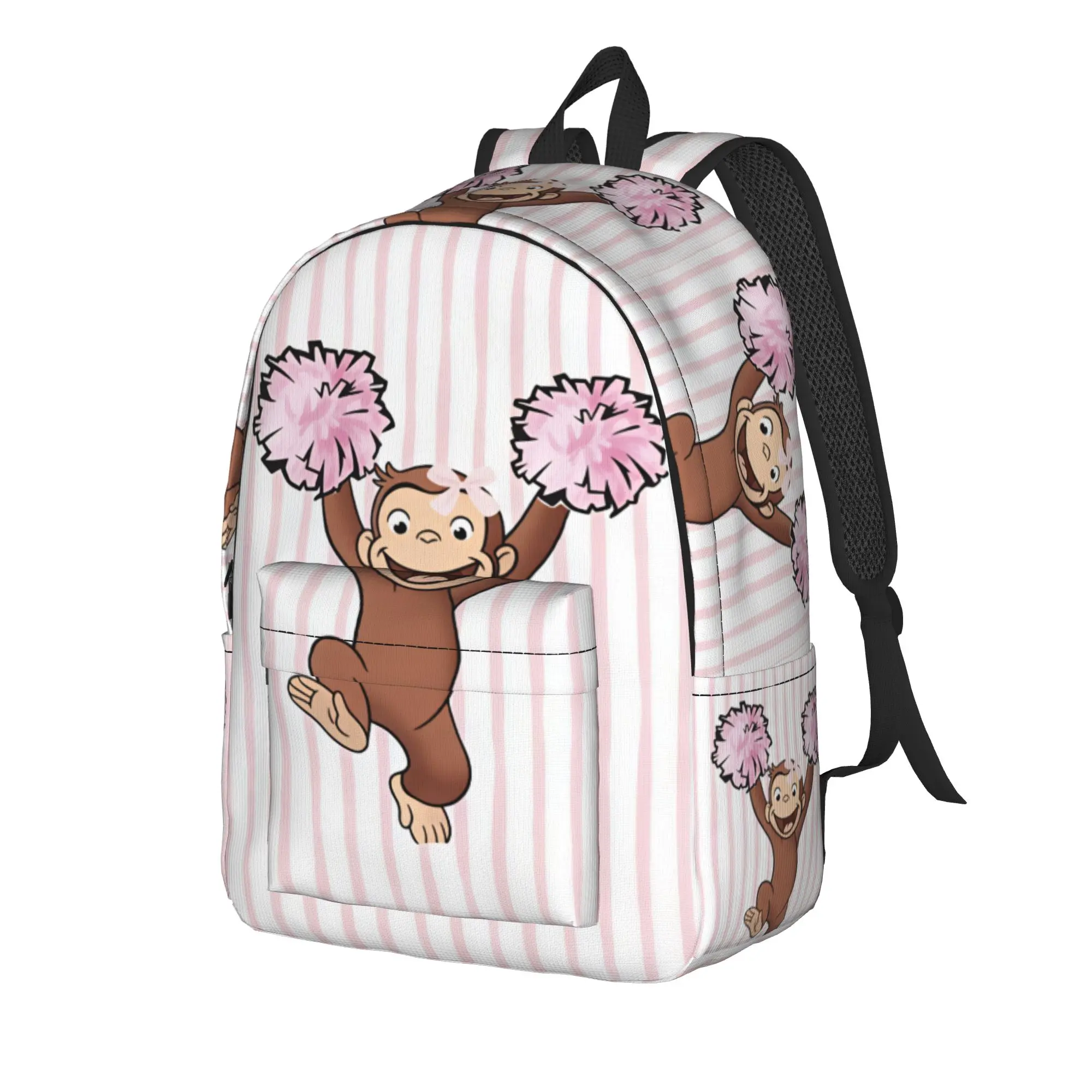 Curious George Monkey Backpack  Cycling Backpacks Women Men Style High School Bags Design Breathable Rucksack