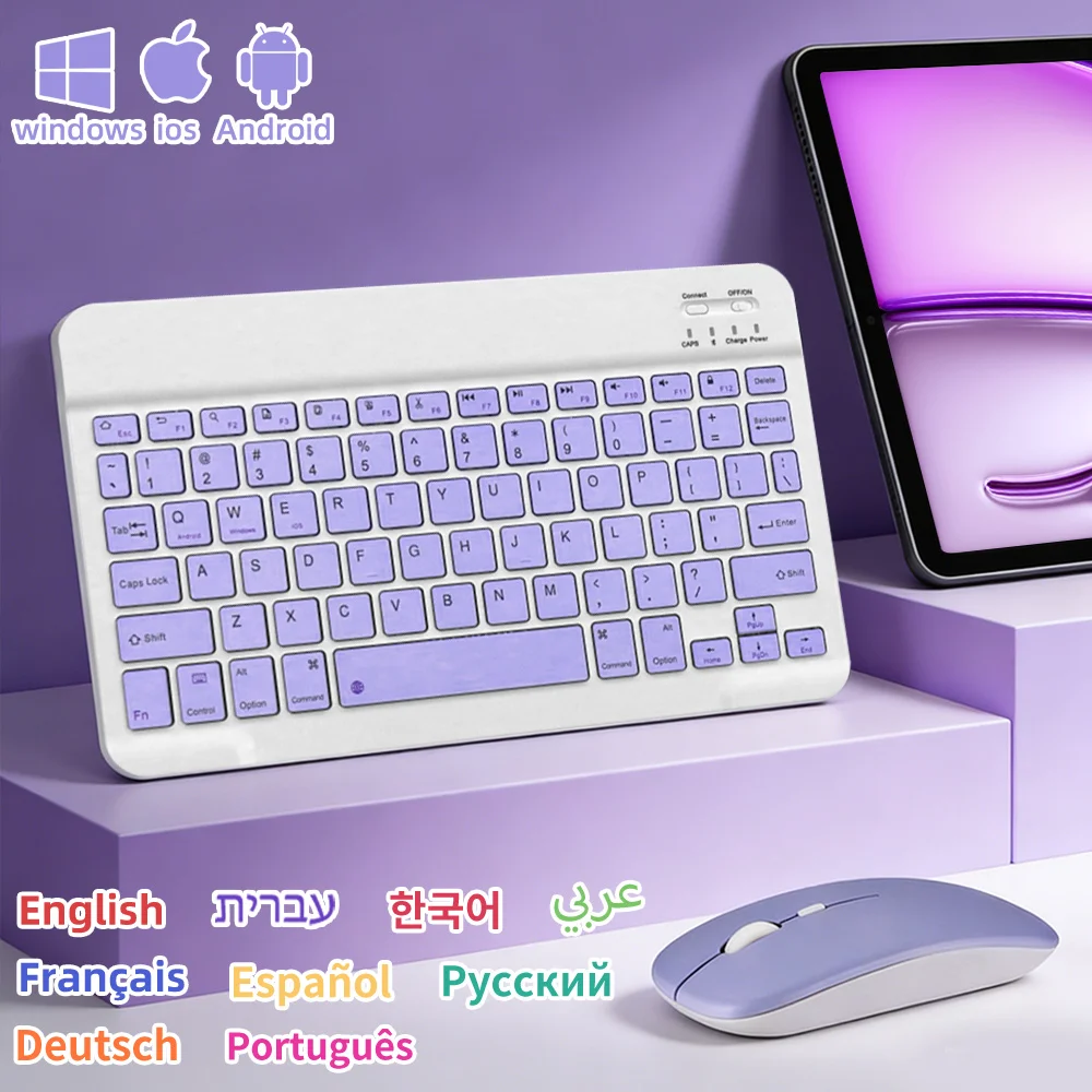 

Беспроводная Bluetooth-клавиатура для Xiaomi, iOS, Android, Windows, iPad, аксессуары, клавиатура для планшетов iPad A16 Air Mini Pro, испанская раскладка