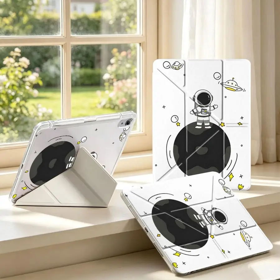 Tablet Case For Samsung Galaxy Tab A8 S8 S10 Lite A11 S7 FE A9 Plus S9 Plus With Pen Slot Cover Space Wanderer