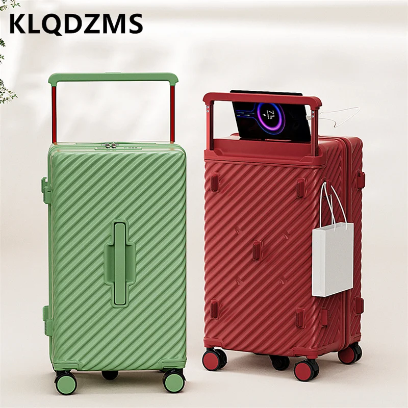 KLQDZMS Wide Pull Rod 30 Zoll Gepäck mit großem Fassungsvermögen, Reisekoffer für Studentinnen, multifunktionale Passwortbox für Männer