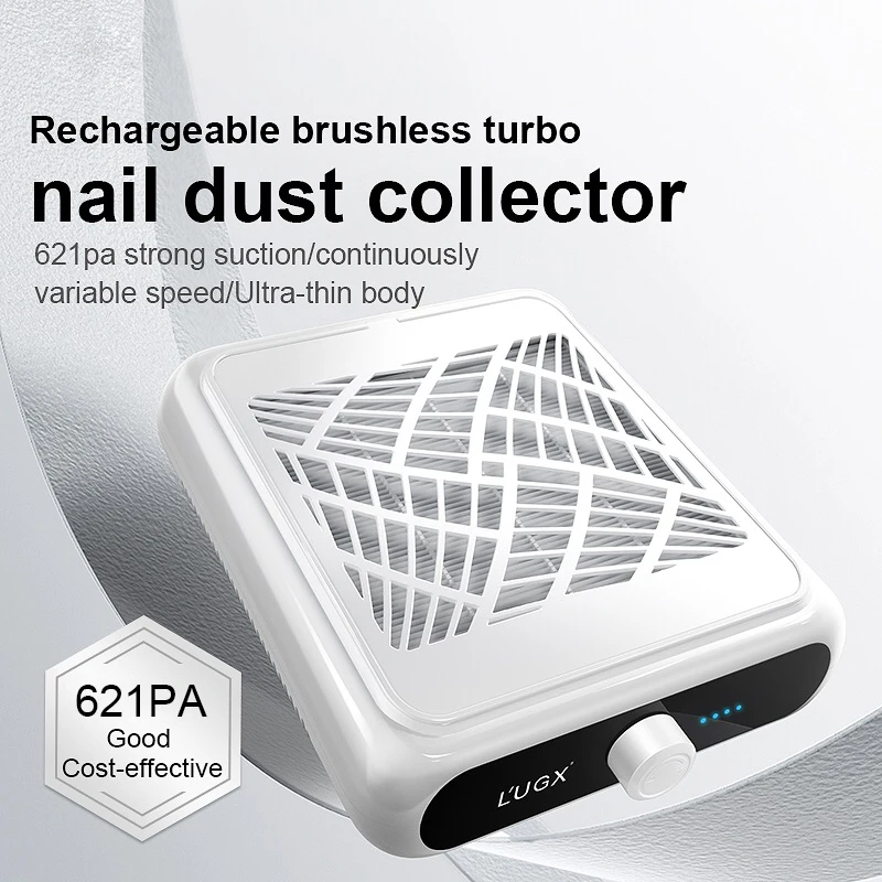 Turbine Brushless Nail Dust Collector Strong Suction Nail Vacuum Cleaner for Nails Manicure with Removable Filter Non-noise