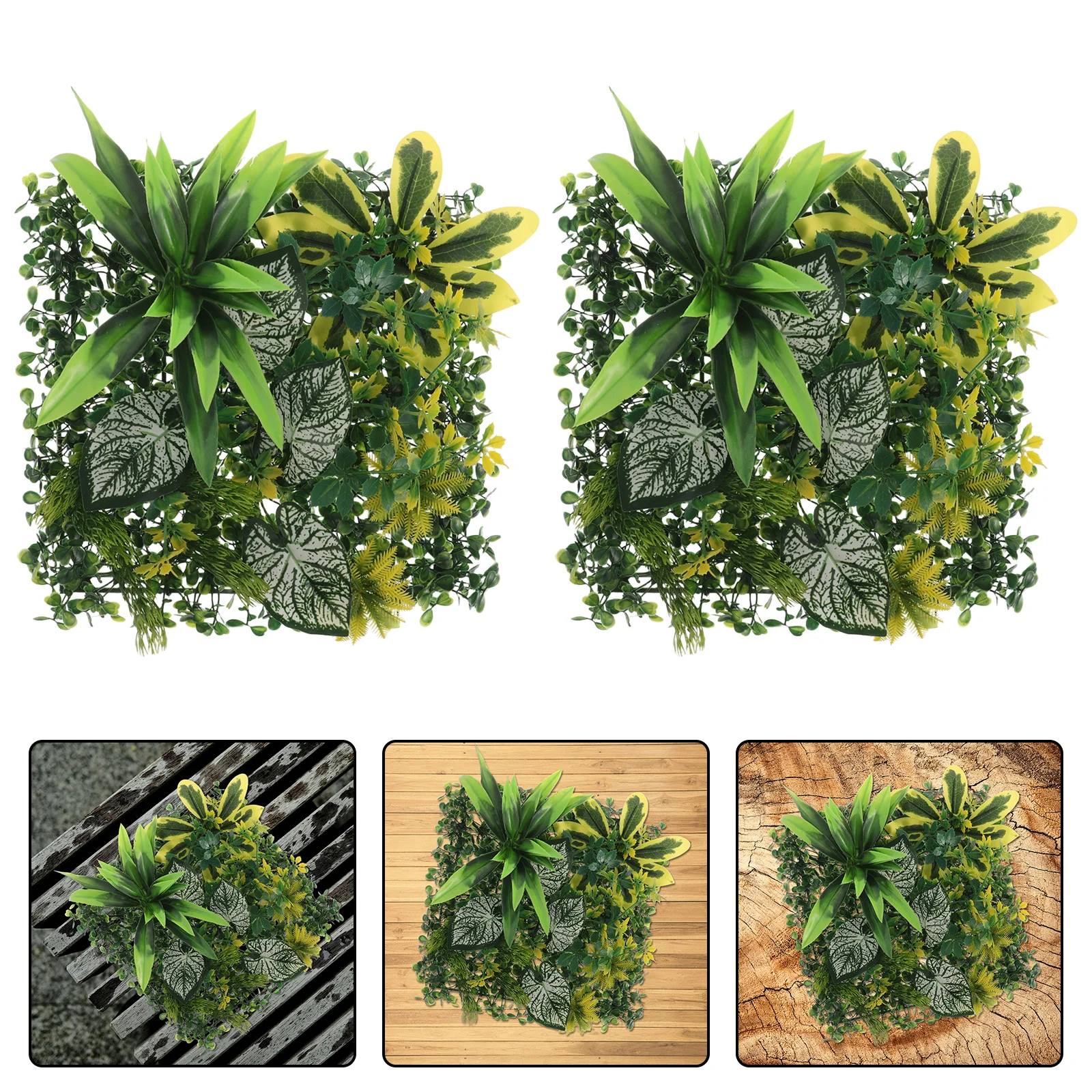 

2pcs 30X30Cm Artificial Greenery Wall Panels Sunlight Resistant Faux Grass Wall Decor For Outdoor Indoor Privacy Fence Garden
