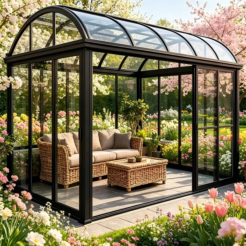 Durable Aluminum Four-Season Sunroom Insulated Solarium For Patio Enclosed Porch Winter Garden Factory-Direct Conservatory