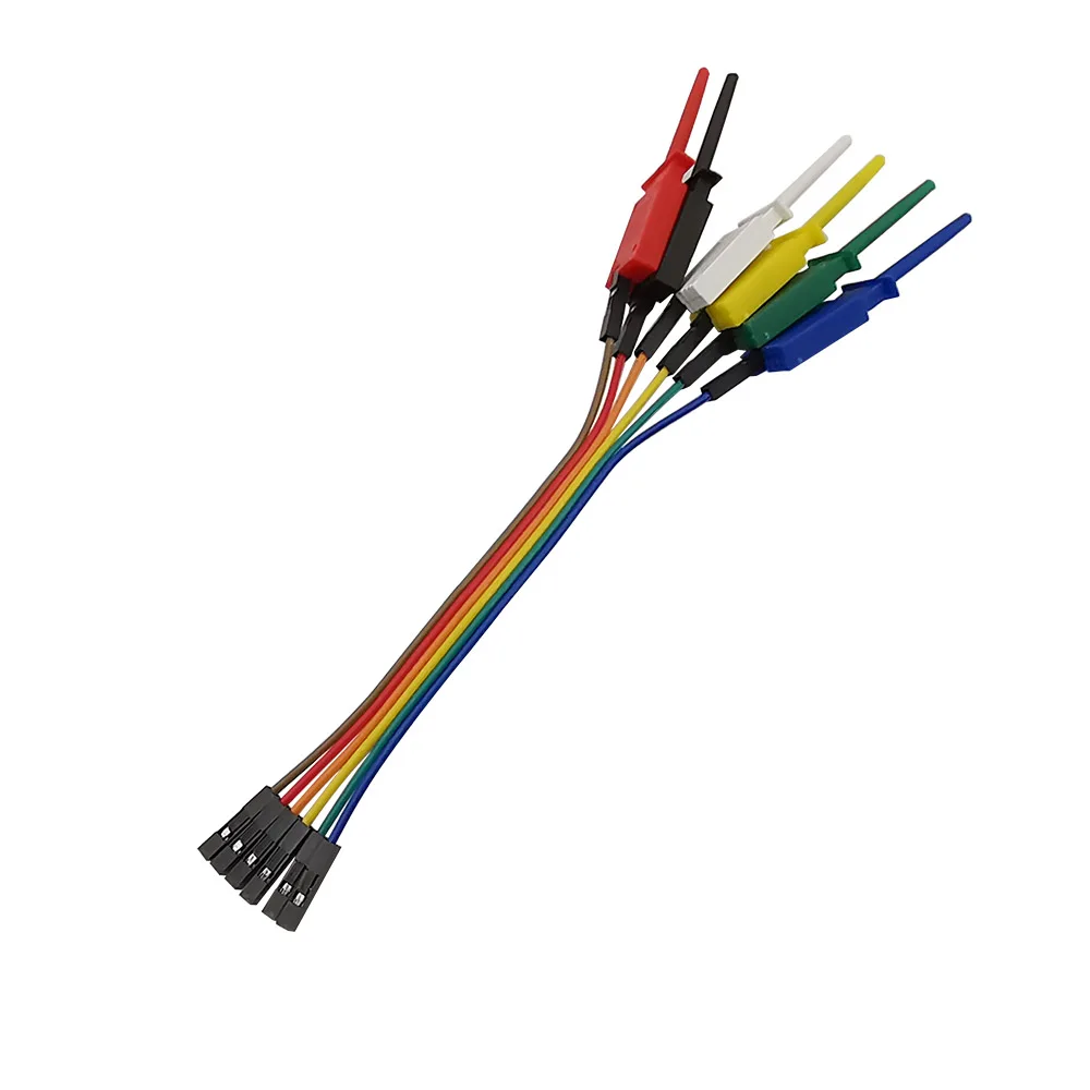 Test Hook Clip Logic Analyzer Cable Gripper Probe Jumper Wire Clamp to 6 Pin Female Testing Electrical 20/30CM Length