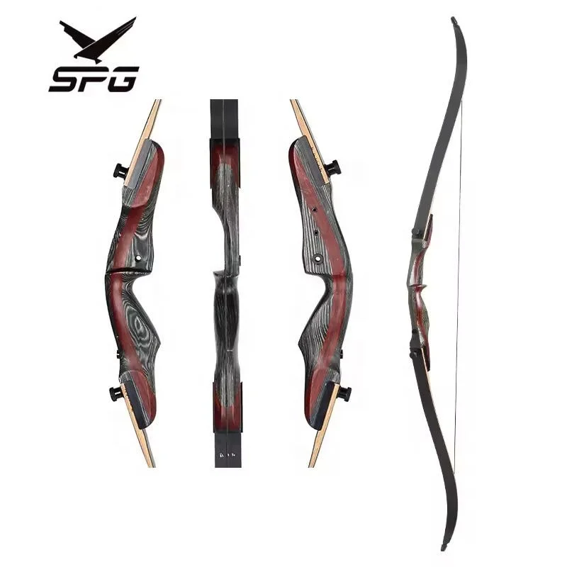 Archery 50lbs Traditional Takedown Recurve Bow Longbow Carbon Arrow Hunting Practice Outdoor Sports Right Hand Wood Risers