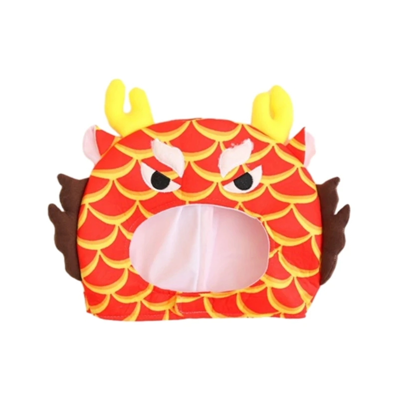 

3D Dragon Hat for Adult Children Cartoon Plush Hat Party Headgear Chinese New Year Photo Props Costume Accessories Dropship