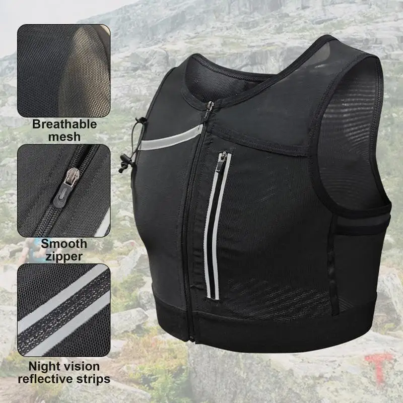 Breathable Reflective Phone Storage Bag Functional Waistcoat Bags For Men Cycling Running Chest Bag Lightweight Vest Bag