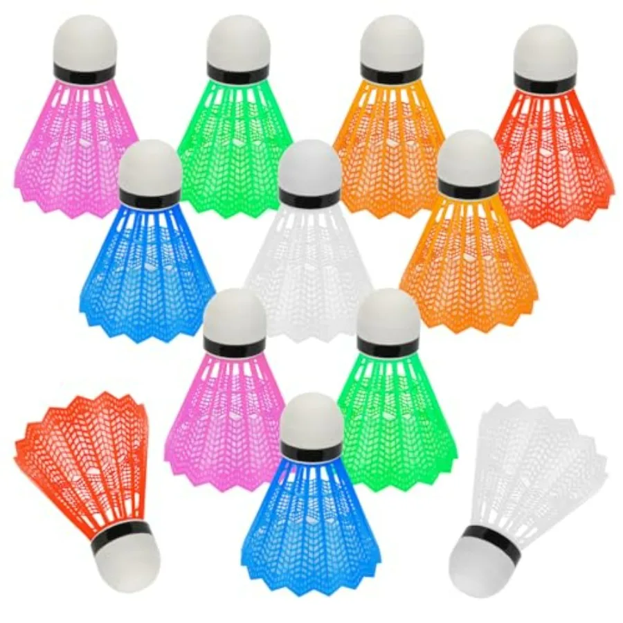

12 Pcs Badminton Shuttlecocks Badminton Birdie, Indoor Outdoor Sport Ball Training Exercise Gym Fitness Game