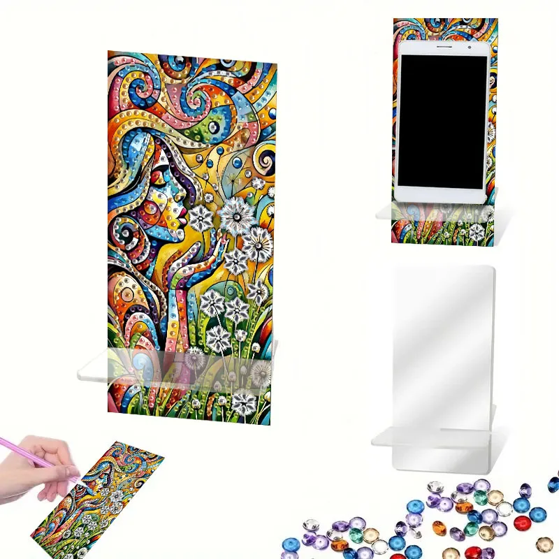 

Hot DIY Handcrafted Diamond Painting Acrylic Material Phone Stand Characters and Scene Pictures