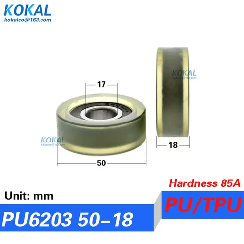 Imagen 2 del producto [PUd17] 2/4/10 Uds alta calidad 6203RS 6203 TPU PU rodamiento de bolas rueda máquina contadora rodamiento polea PU 1750K