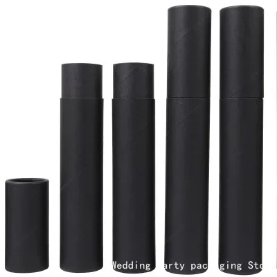 20pcs Black Kraft Paper Cardboard Canister Cylinder Round Jar Bottle Packaging Gift Box Paperboard Tube