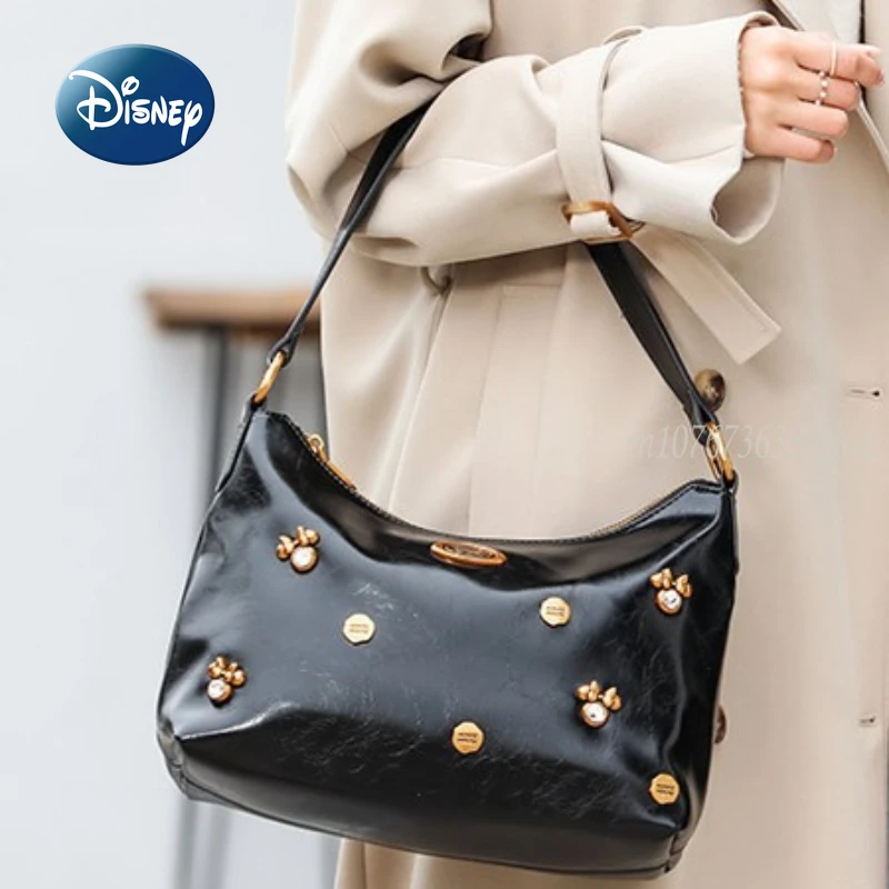 

Disney Minnie New Women's Shoulder Bag Cartoon with Diamond Women's Shoulder Messenger Bag Large Capacity Casual Women's Bag