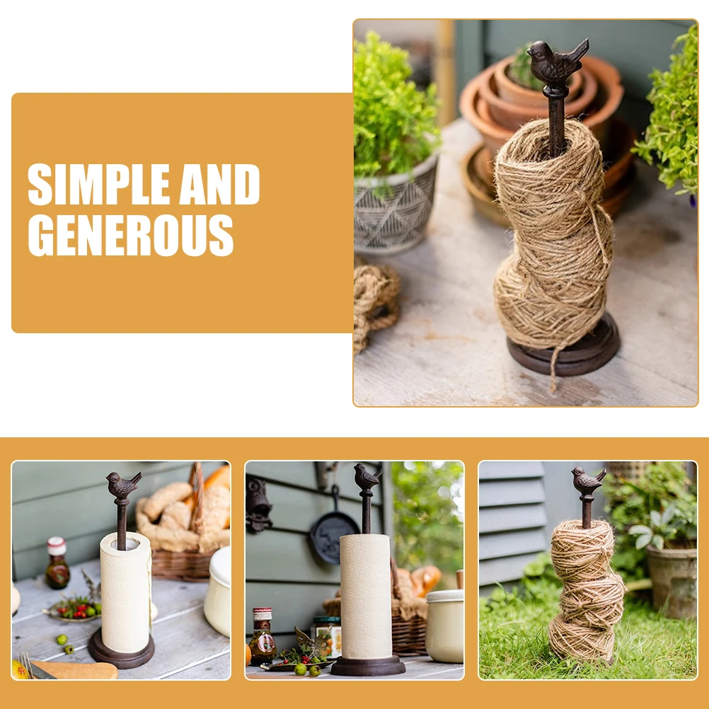 

Retro Cast Roll Paper Holder Kitchen Towel Stand Countertop Storage Rack Vintage Metal Design Easy Access Non Slip