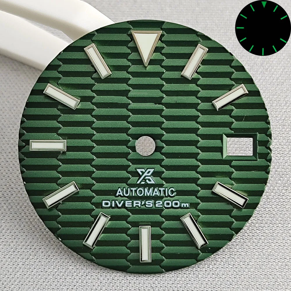 28.5mm Watch Dial Green Glow Dial Suitable for NH35 NH36 Movement Watch Accessories