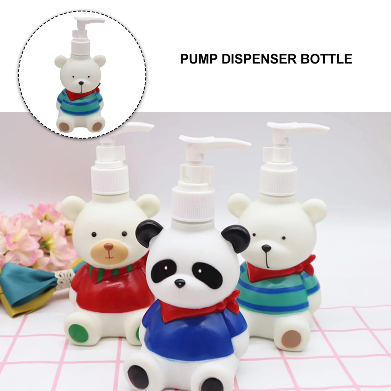 

1pc Panda Lotion Dispenser Bottle Refillable Shampoo Pump Travel Kids Friendly Eco-Friendly Durable Leakproof for Skincare