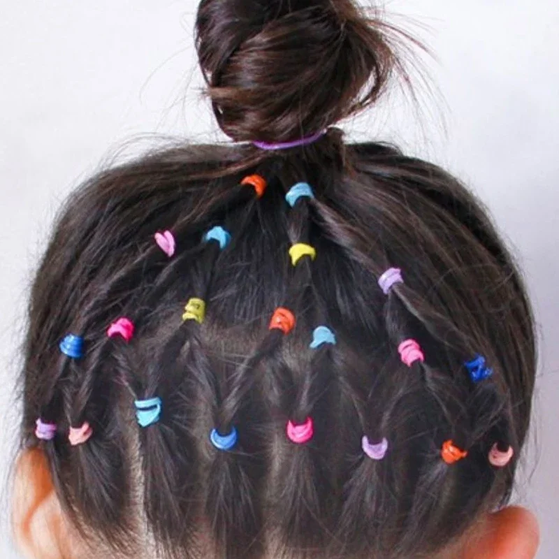 500pcs Color Disposable Thickened Headrope Kids High Elastic Non-damaging Rubber Band Girl Hair Rubber Rings Hair Accessories