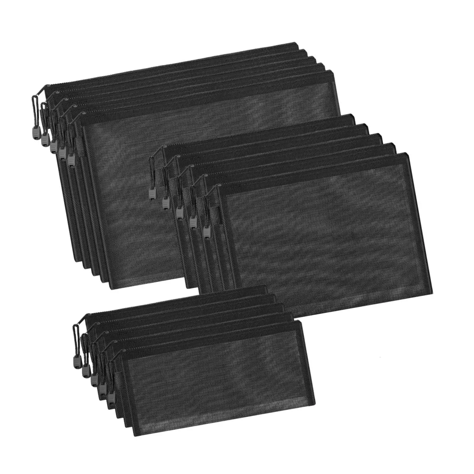 15Pcs Mesh Zipper Pouch Bags Zipper Bags for School Supplies Home Travel