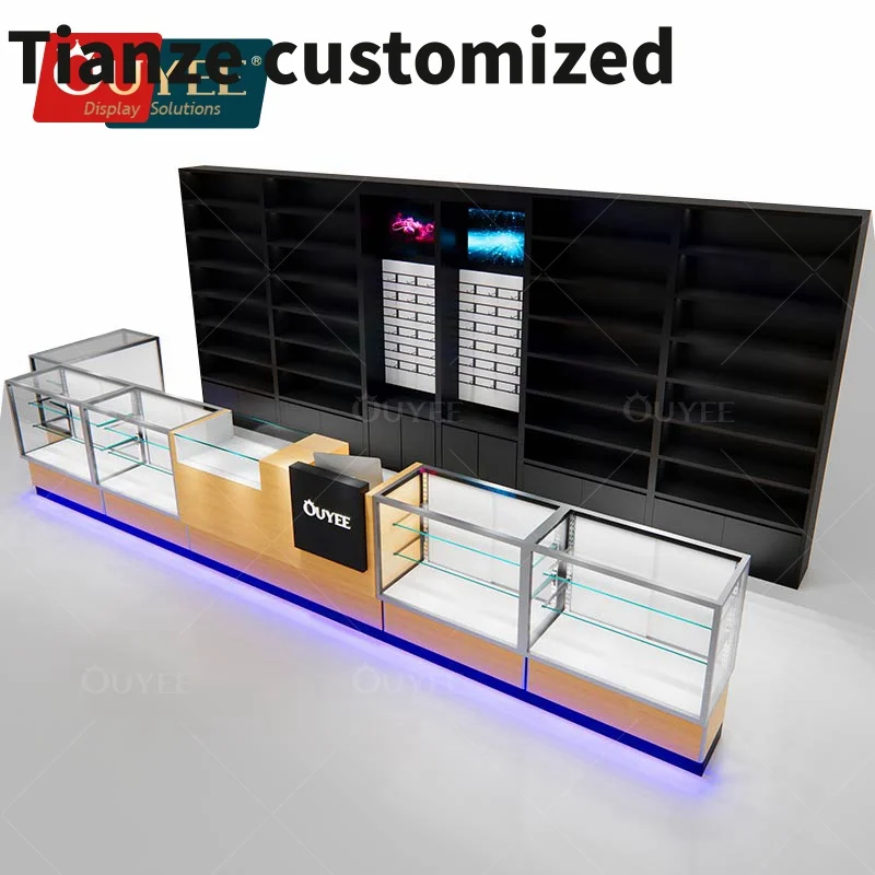 

Customized-Ouyee Factory Retail Design Hookah Display Furniture Dispensary Supplies Smoke Shop Display Showcase Shops