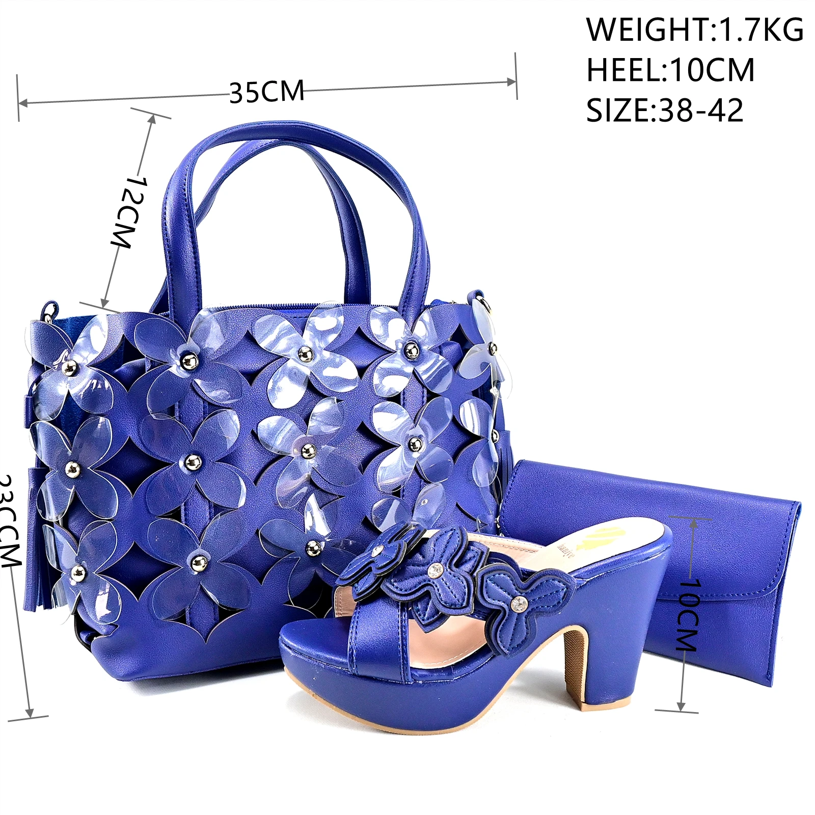 Doershow  Italian Shoes And Bag Sets For Evening Party With Stones Italian Leather Handbags Match Bags!  HRT1-50