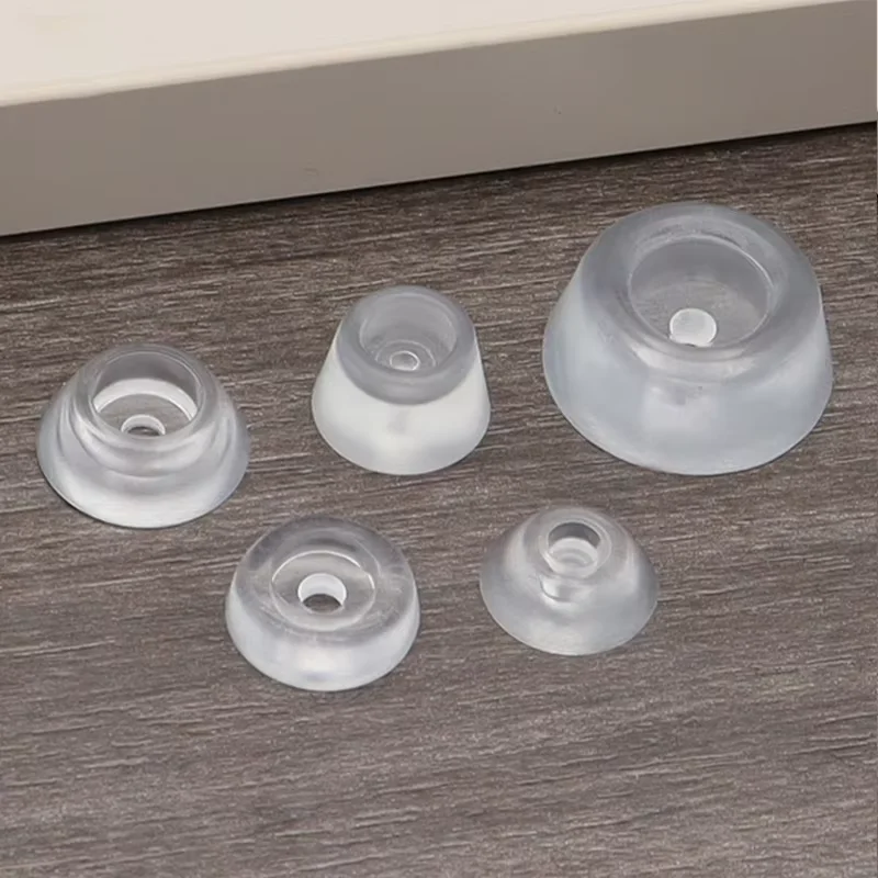 

10PCS Transparent rubber floor pad with screw for floor protection, wear-resistant cabinet bottom foot pad, 15/16/19/26mm