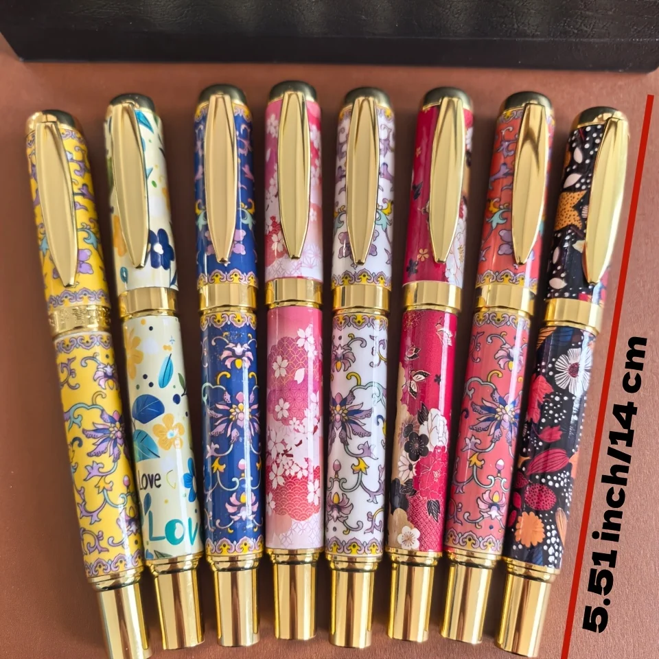 1Pc Fountain Pen + 50Pcs Ink Cartridges, 0.5mm Nib, Built-In Converter, High-End Quality, Exquisite Craftsmanship, Ceramic Pen Body, Ceramic Enamel Color, Iridium Pen Clip, Student Gift, Holiday Gift, Back-To-School Season, Birthday Gift, Christmas, Father's Day, Mother's Day, Teacher's Day, Thanksgiving, Daily Writing, Signature, Calligraphy
