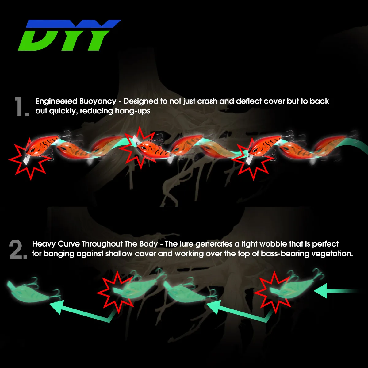 DYY Squarebill - Señuelo flotante para lubina y trucha versátil - imagen 2
