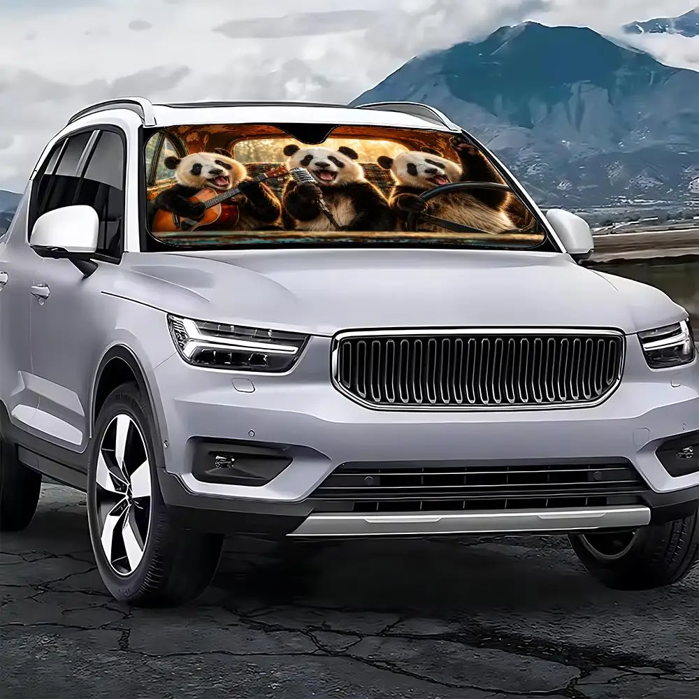 Singing Panda Sun Visor Thickened Car windshield sun shade - Foldable Universal Fit Heat Insulation UV protection