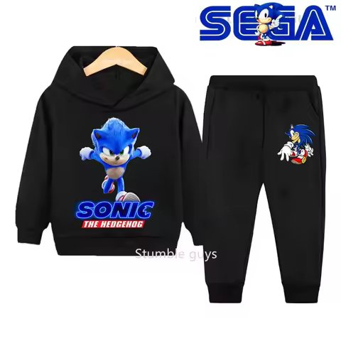 Sonic Kids Hoodie Set Autumn Winter Boys Clothes Girls Warm Casual Sweatshirt Trucksuit Cool Street Tee​