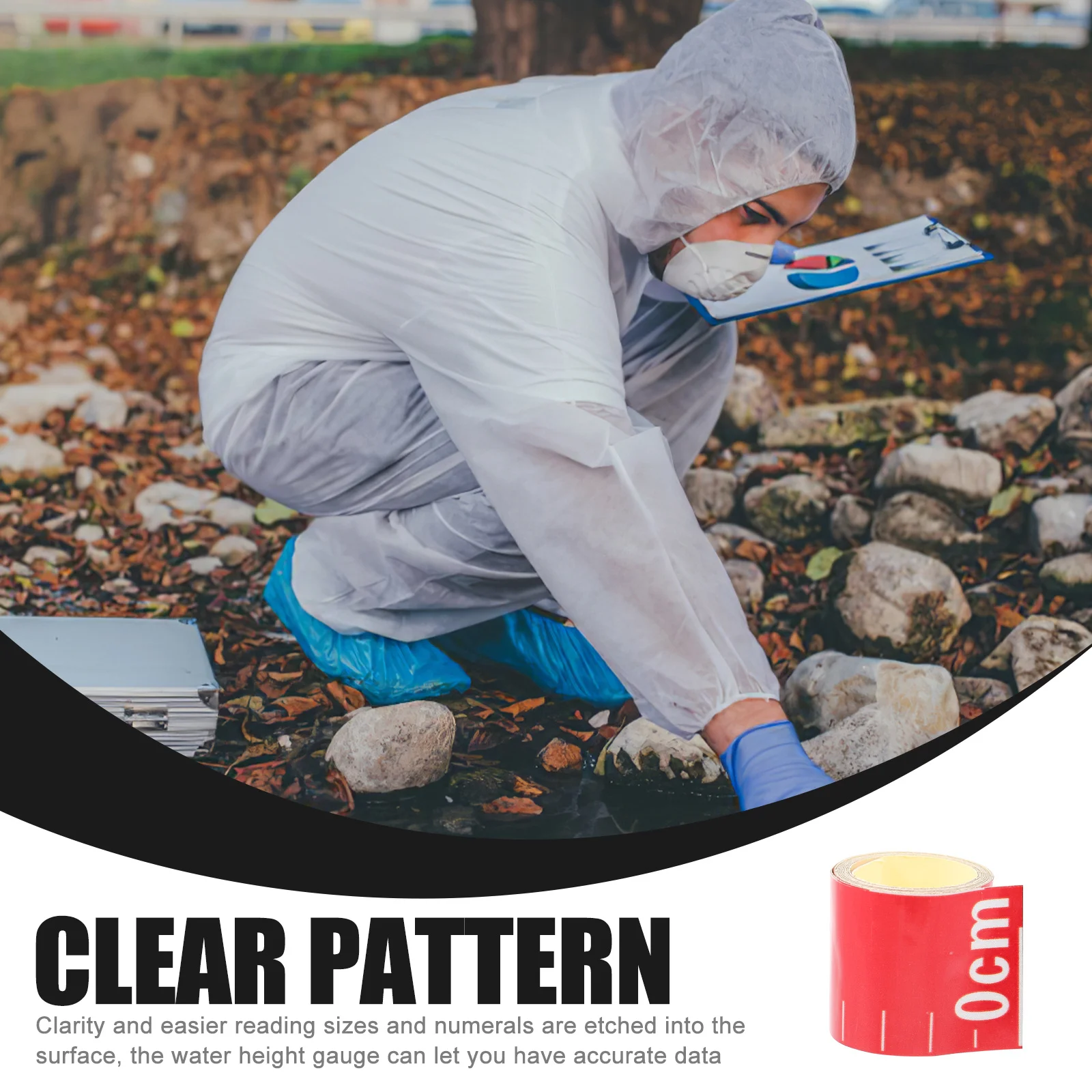 

Water Gauge Tape Self-Adhesive Waterproof Measuring Ruler Accurate Liquid Level Measuring Tool for Tanks Pools Industrial