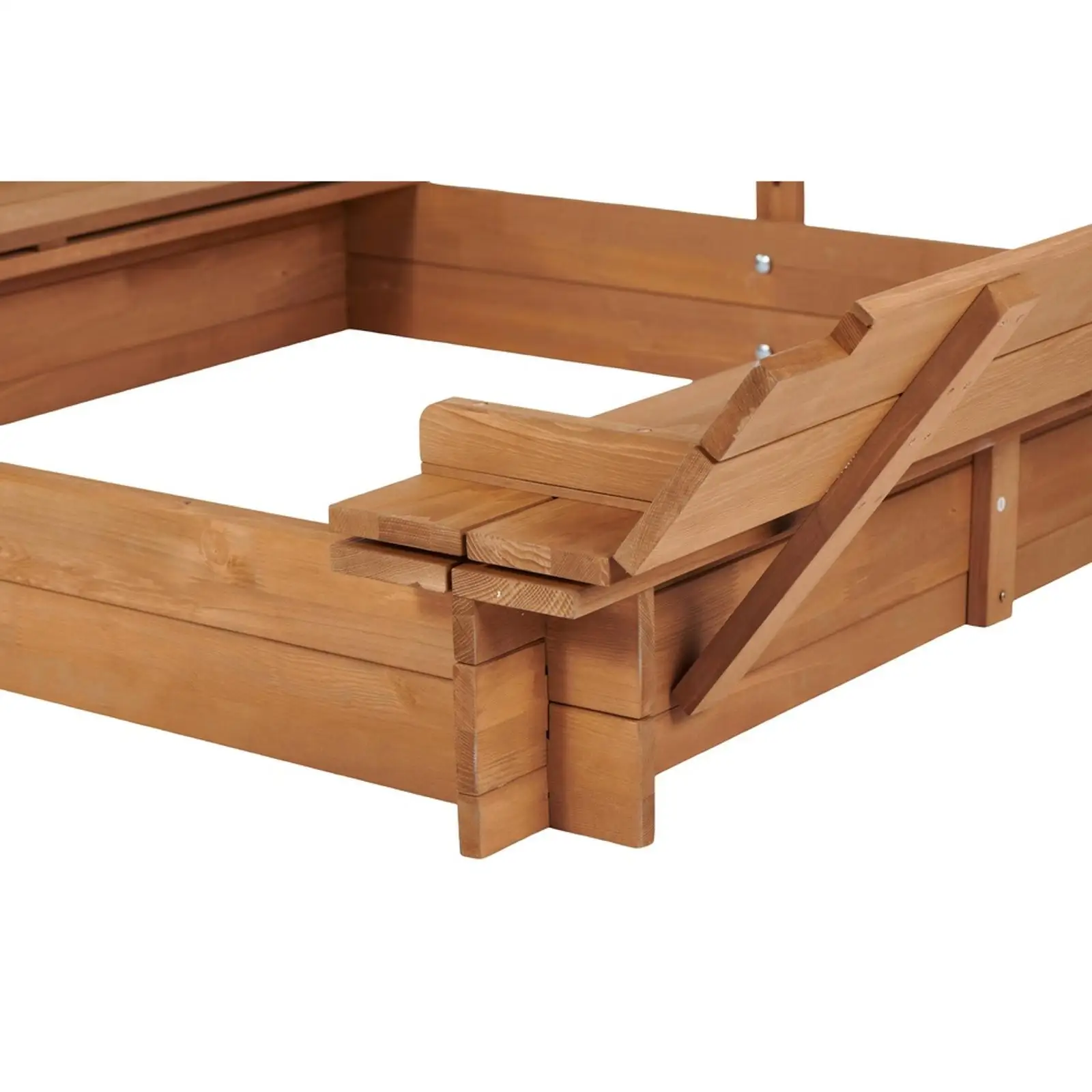 Caja de arena para niños con cubierta ajustable, caja de arena de madera de 46 pulgadas con 2 plegables