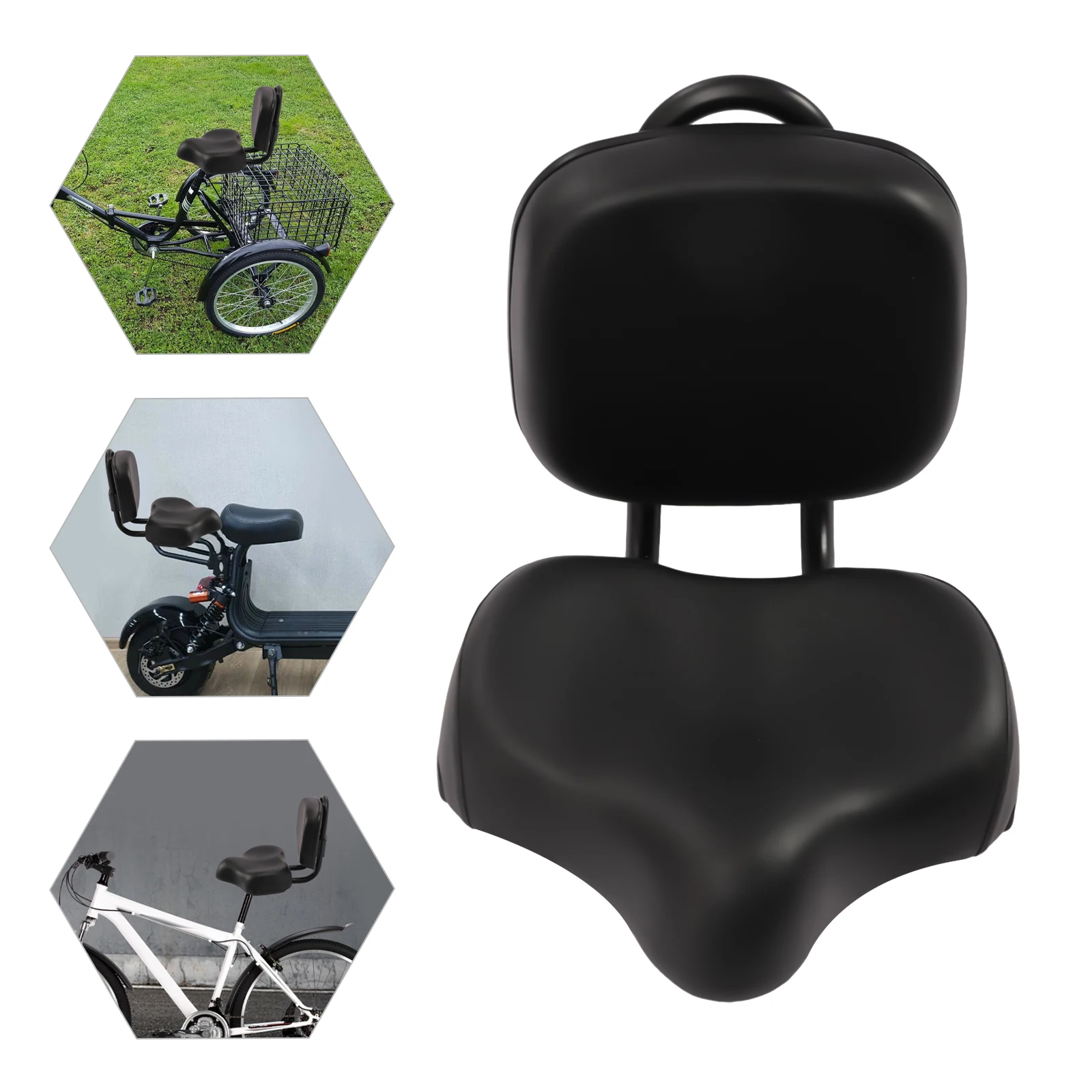 Bicycle Seat Saddle With Backrest General Tricycle Saddle Cushion Electric Vehicle Mountain Bike Saddle with Back Support