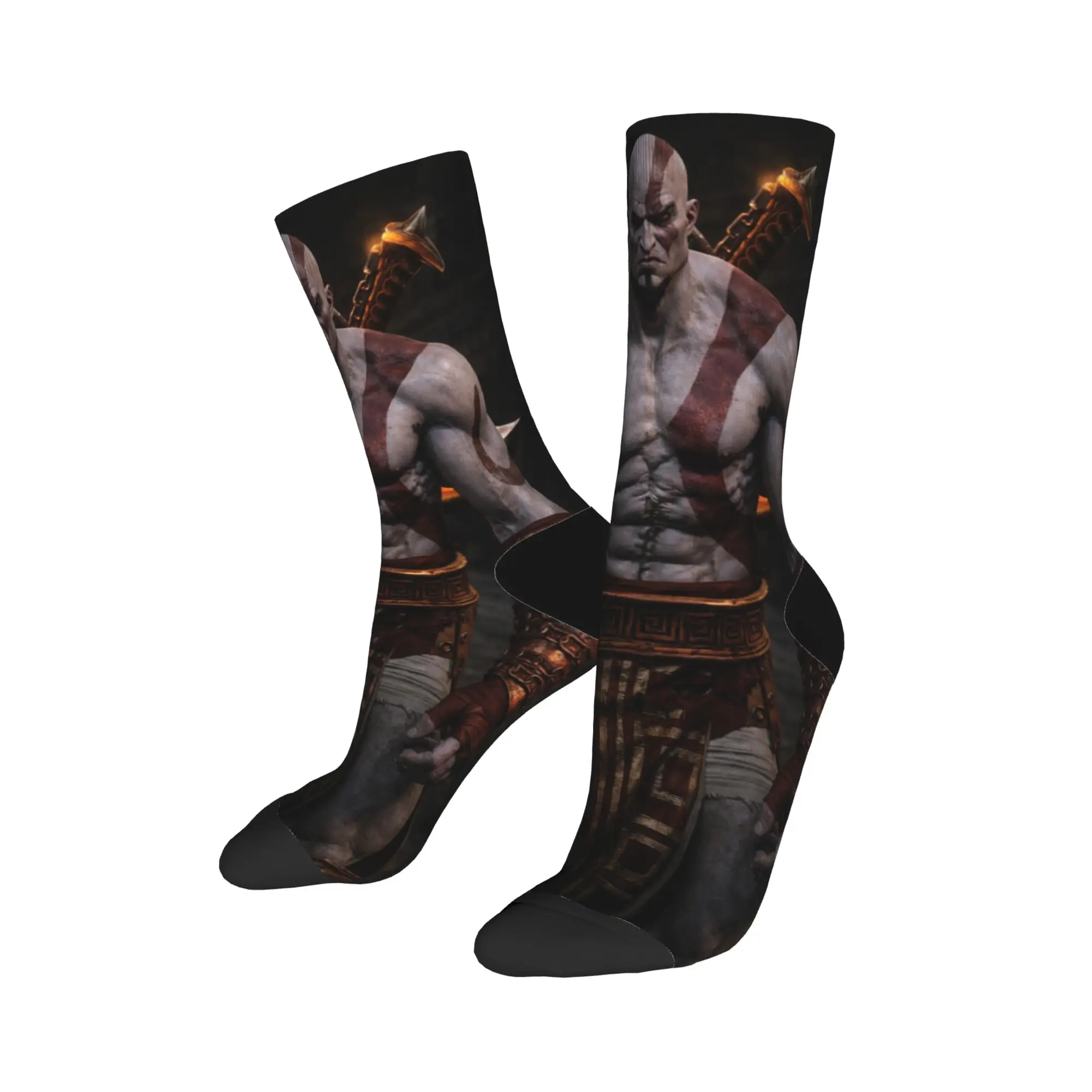 Kratos Stockings Women Men God  War Games Socks Soft Breathable Harajuku Socks Spring Skateboard Anti Skid Pattern Socks Gift