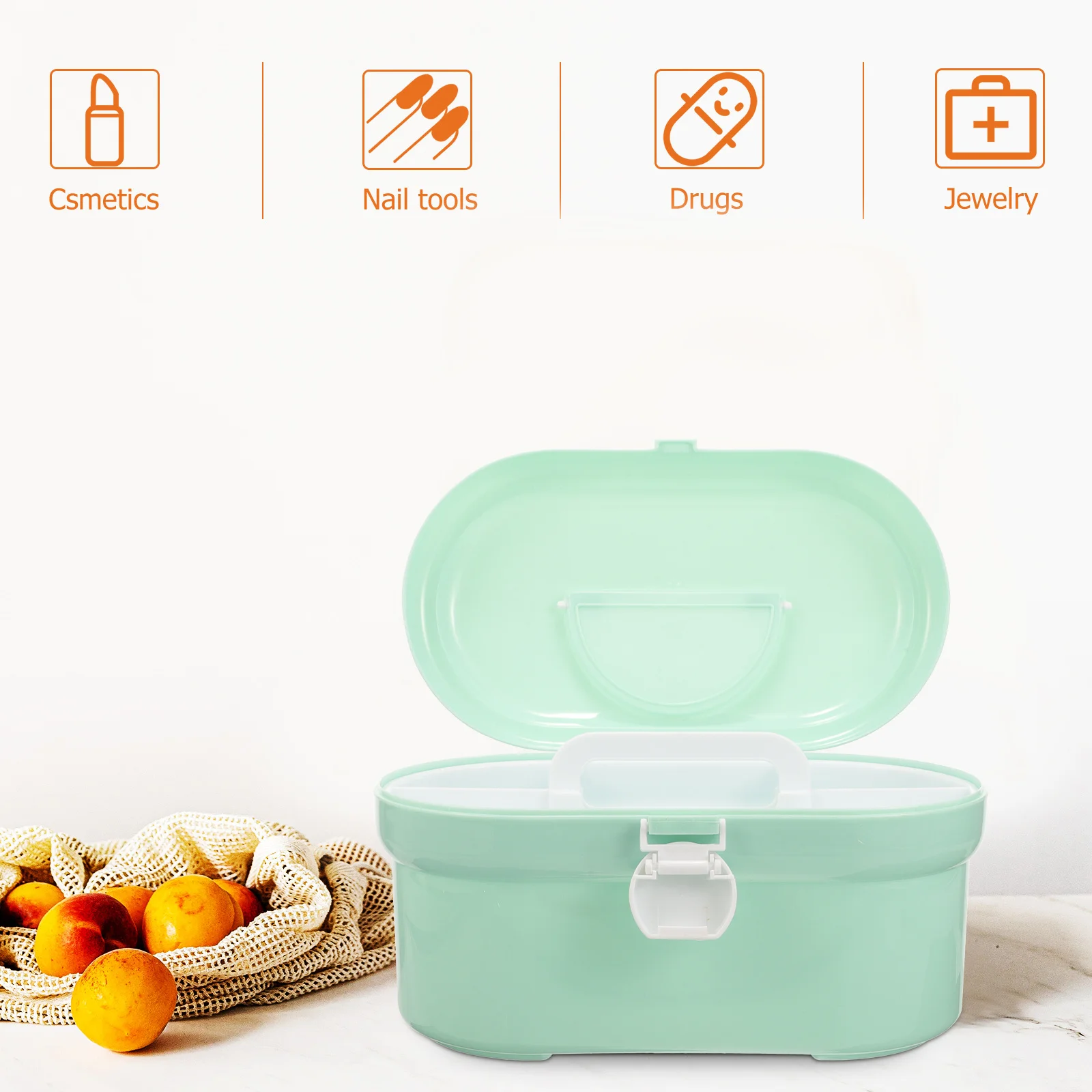 Kids Medicine Box Double Layer Portable Plastic First Aid Organizer Compact Medicine Storage Container For Home Travel