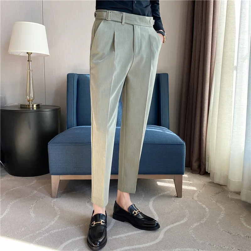 

Men Boutique Slim Suits Pants Male Formal Wear Fit Trousers High Quality Man British Style Business Casual Suit Pants 36