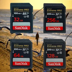 SanDisk Extreme PRO 32GB 64GB 128GB 256GB SD Card V30 U3 SDXC UHS-I Class10 Read up to 200MB/s for 4K UHD video Camera/DV/SLR