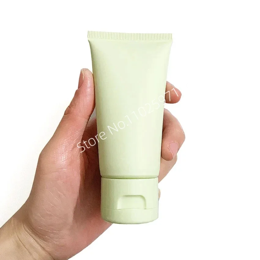 Garrafa vazia da mangueira cosmética, recipiente plástico do aperto, tubo macio, geada verde, matte, creme limpo facial, loção, 50g, 100ml, 20pcs