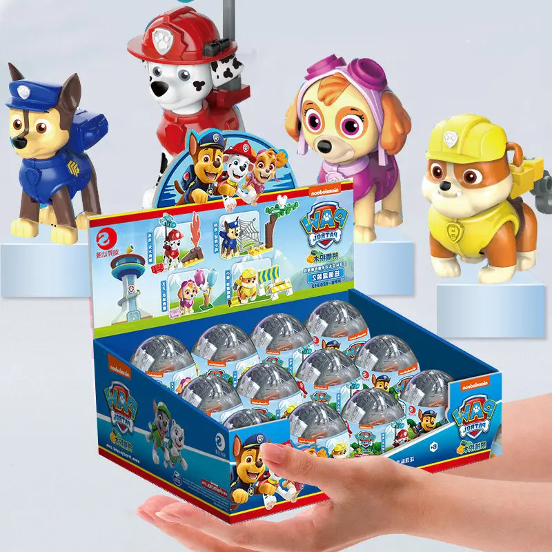 Genuine Cartoon Paw Patrol Action Figure Twisted Egg Mini Chase Marshall Skye Rubble Capsule Assembled toys for children\'s Gift