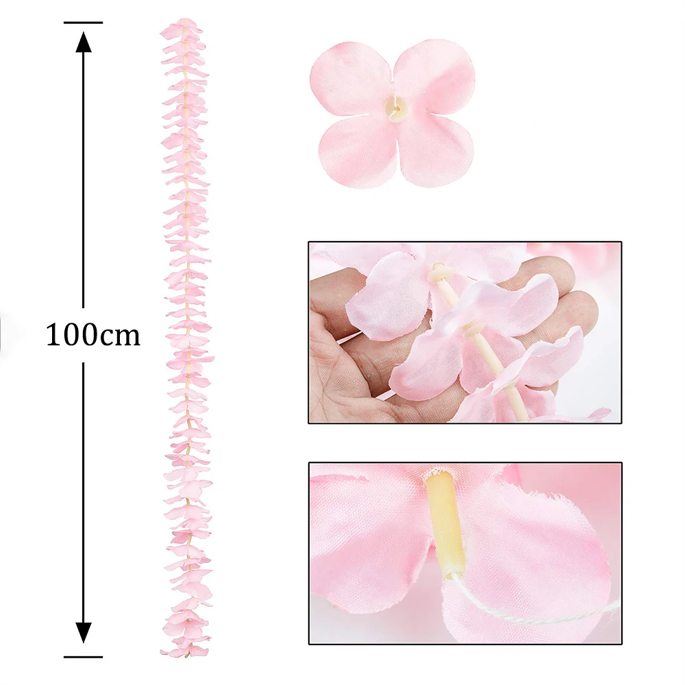 5 قطع من الزهور الاصطناعية المعلقة من الحرير الوستارية الكرمة إكليل للمنزل وحفلات الزفاف والحديقة لتزيين الجدران في الهواء الطلق زهرة وهمية