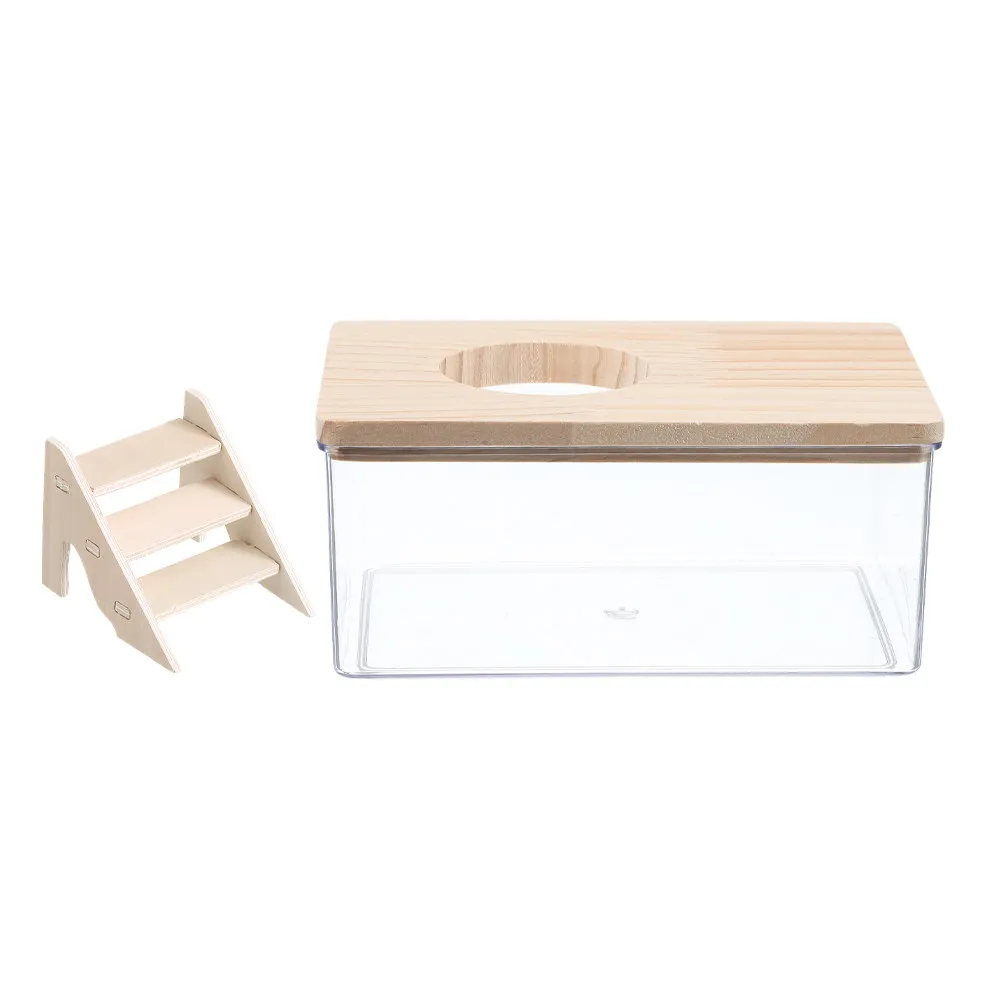 

1Set Hamster Sand Bath Box Transparent Bathroom with Adjustable Door for Dust Bath Resting and Cleaning Small Animal Cage