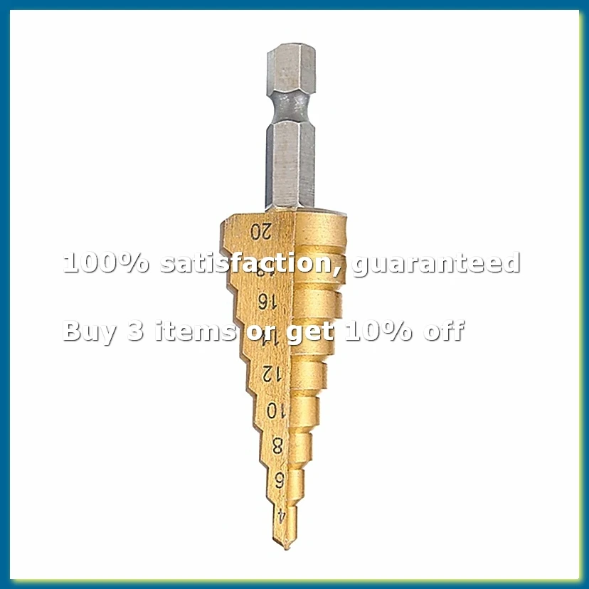 4-20mm HSS Straight Groove Step Drill Bit Wood Metal Hole Cutter Core Drill Bit Pagoda Drill Bit-A62I