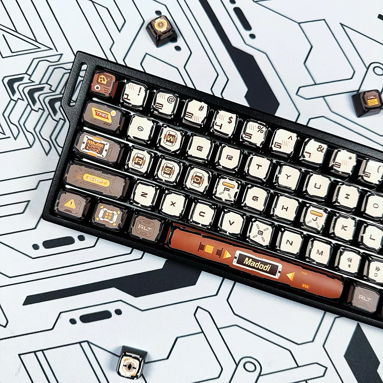 Comic wanderer keycap four-sided heat sublimation MDA height wooting Mega lion mechanical keyboard drunk deer 60