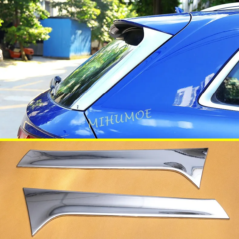 

Glossy Chrome Car Rear Window Spoiler Side Wing Trim Cover For Audi Q5 FY SQ5 2017-2024 2018 2019 2020 2021 2022 2023